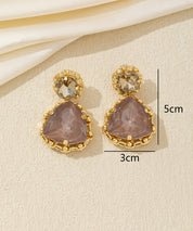 Boucles pendantes puces strass triangle – 26AHBOL017