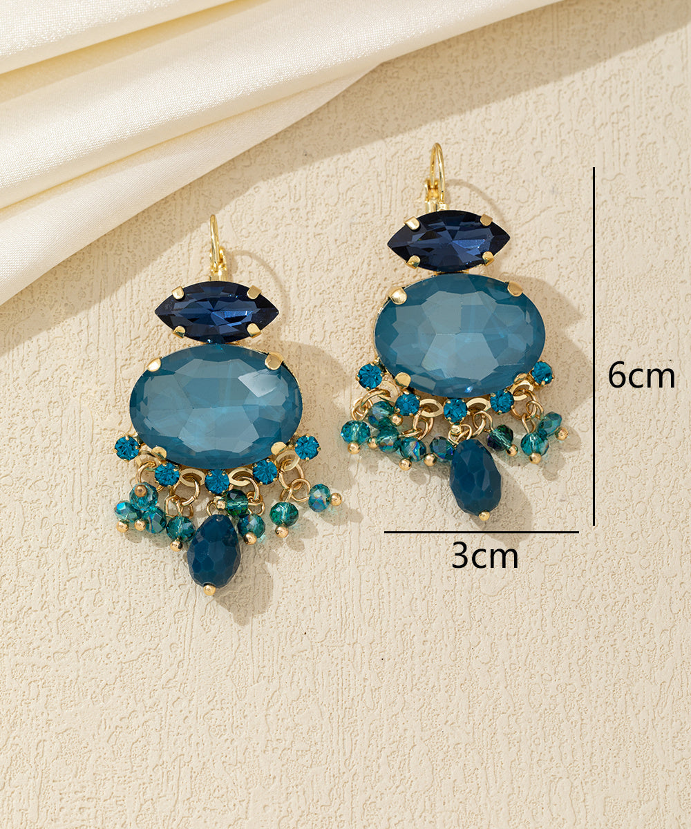 Boucles d'oreilles pendantes strass pampilles Dormeuse –  26AHBOL018