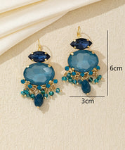 Boucles d'oreilles pendantes strass pampilles Dormeuse –  26AHBOL018