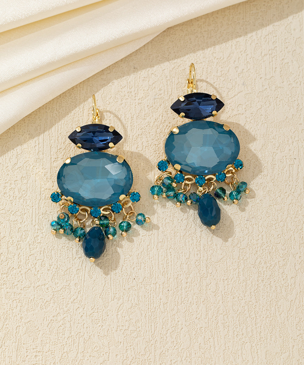 Boucles d'oreilles pendantes strass pampilles Dormeuse –  26AHBOL018