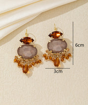 Boucles d'oreilles pendantes strass pampilles Dormeuse –  26AHBOL018