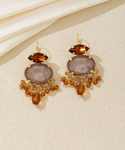 Boucles d'oreilles pendantes strass pampilles Dormeuse –  26AHBOL018