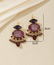 Boucles d'oreilles pendantes strass pampilles Dormeuse –  26AHBOL018