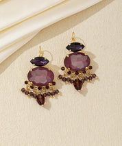 Boucles d'oreilles pendantes strass pampilles Dormeuse –  26AHBOL018