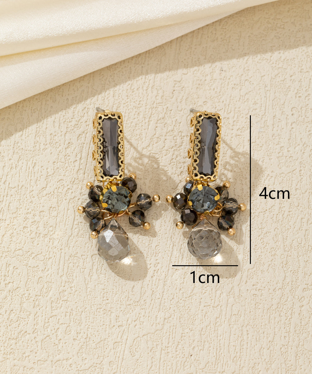 Boucles d’oreilles pendante strass pampilles 26AHBOL019