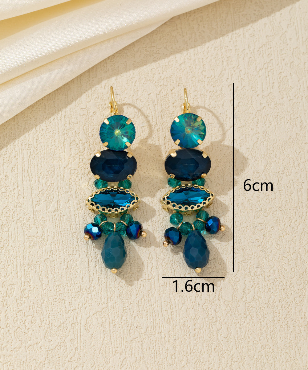 Boucles d’oreilles pendantes strass pampilles – 26AHBOL021