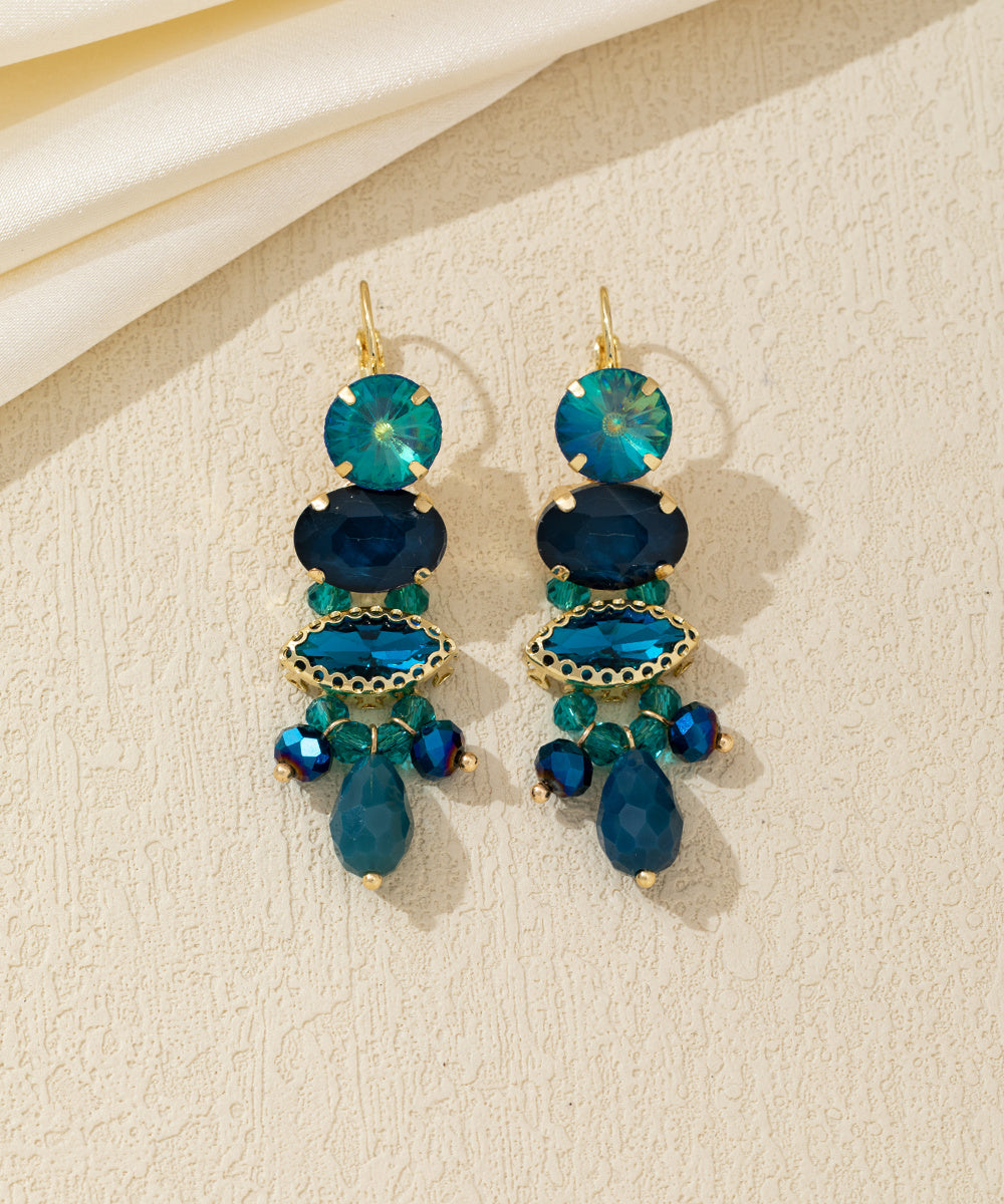 Boucles d’oreilles pendantes strass pampilles – 26AHBOL021