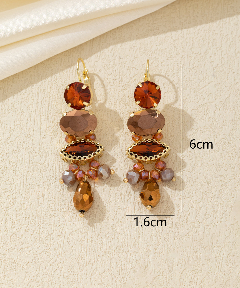 Boucles d’oreilles pendantes strass pampilles – 26AHBOL021
