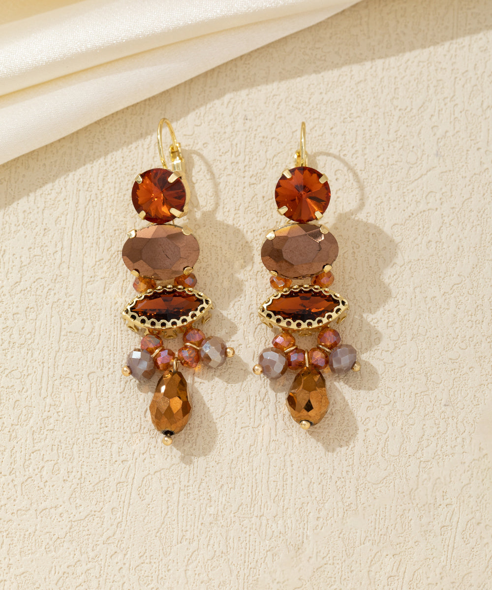 Boucles d’oreilles pendantes strass pampilles – 26AHBOL021