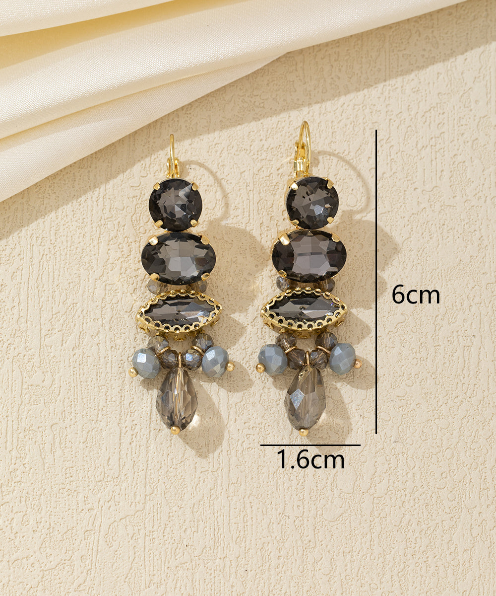 Boucles d’oreilles pendantes strass pampilles – 26AHBOL021