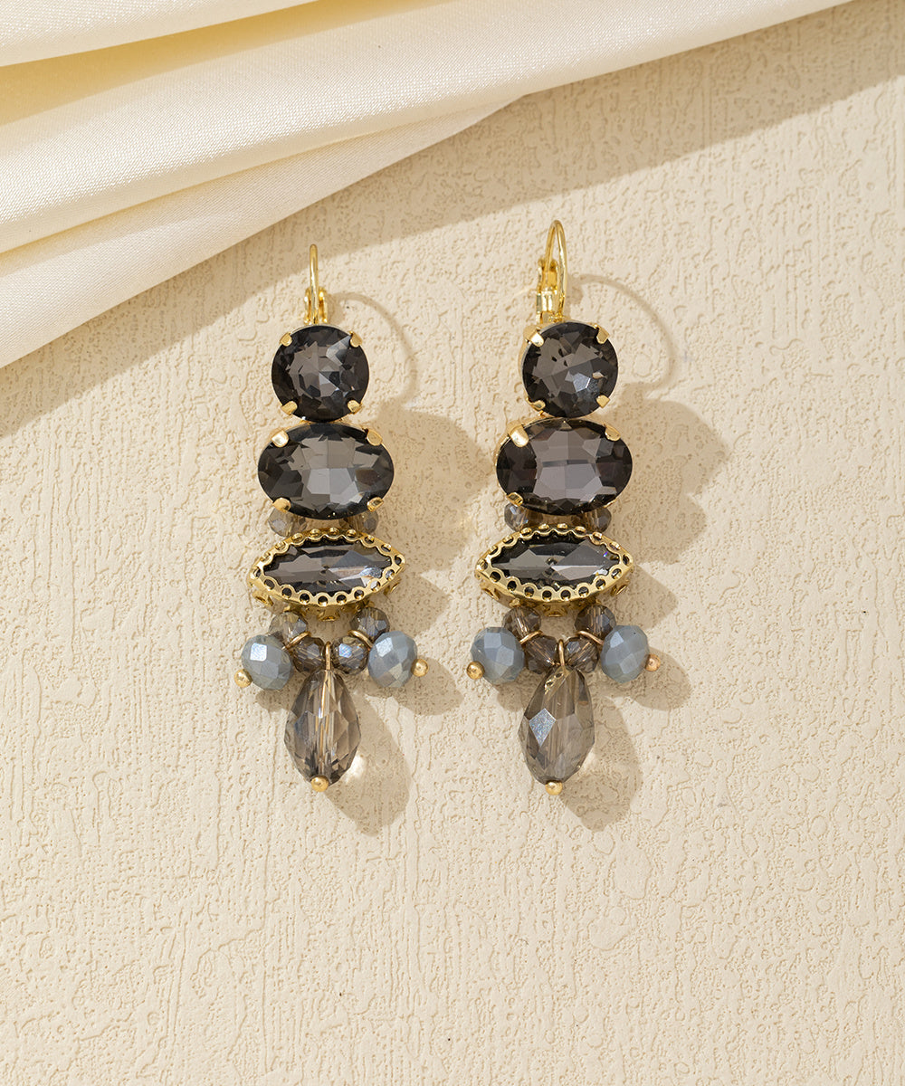 Boucles d’oreilles pendantes strass pampilles – 26AHBOL021