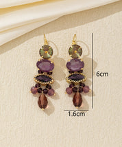 Boucles d’oreilles pendantes strass pampilles – 26AHBOL021