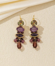 Boucles d’oreilles pendantes strass pampilles – 26AHBOL021
