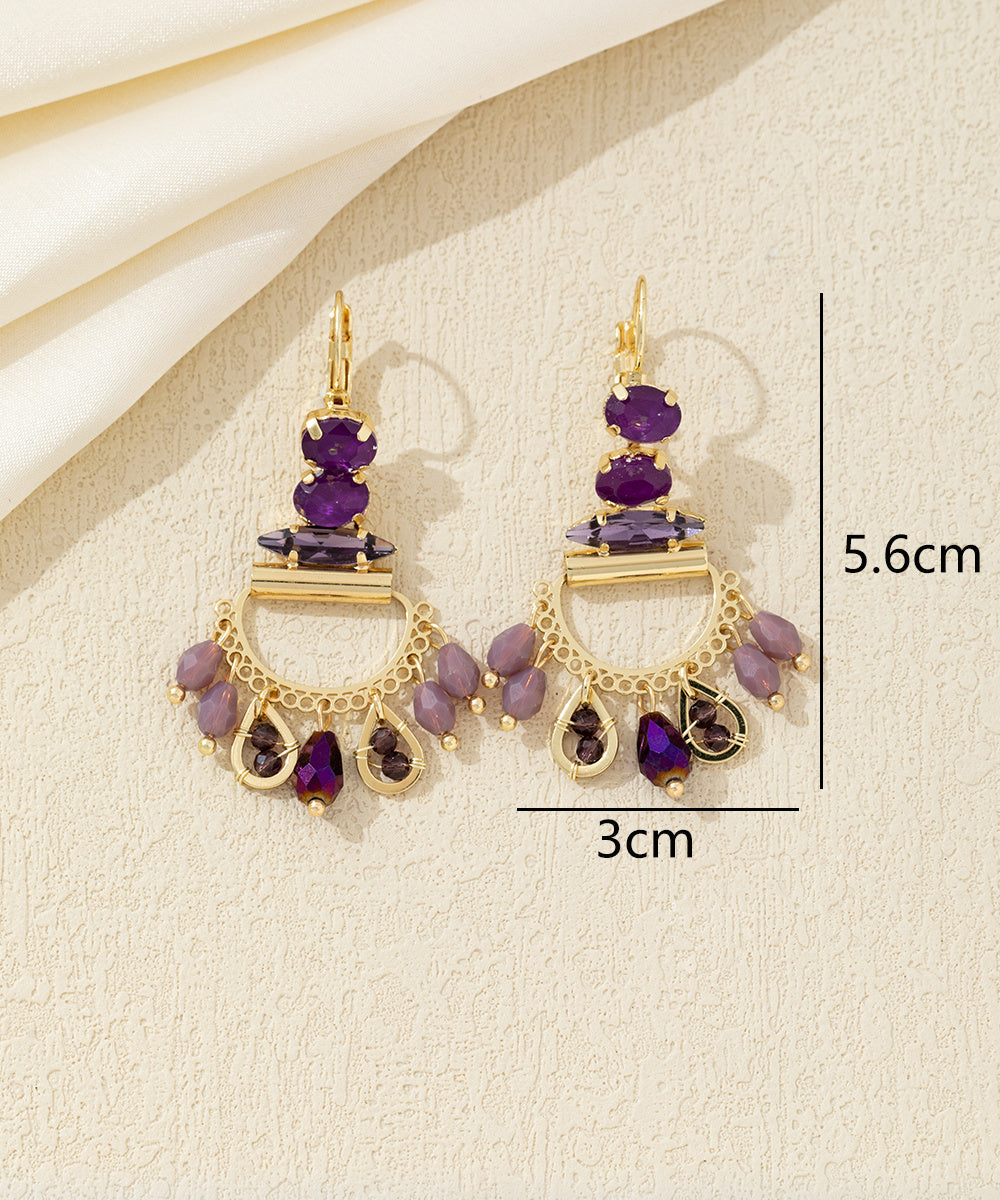 Boucles d’oreilles pendantes pampilles dentelle – 26AHBOL022
