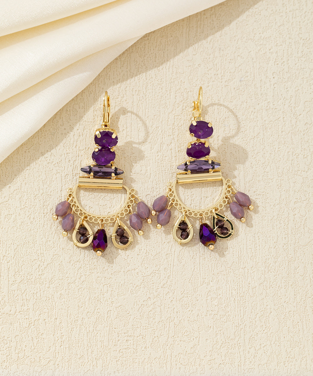 Boucles d’oreilles pendantes pampilles dentelle – 26AHBOL022