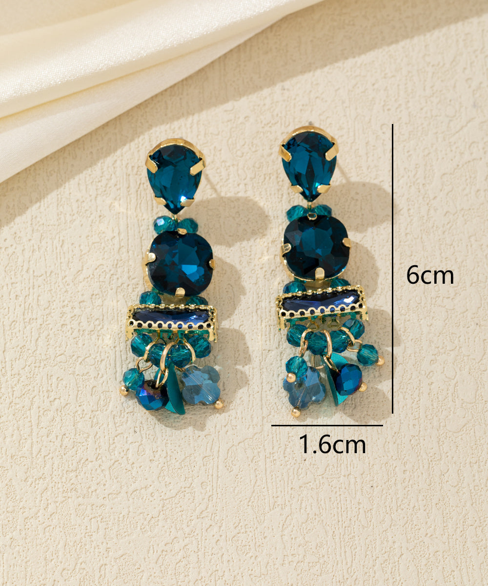 Boucles d’oreilles pendantes strass pampilles – 26AHBOL023