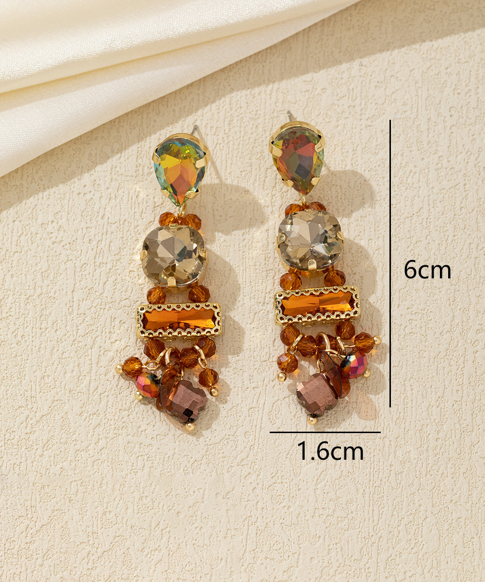 Boucles d’oreilles pendantes strass pampilles – 26AHBOL023