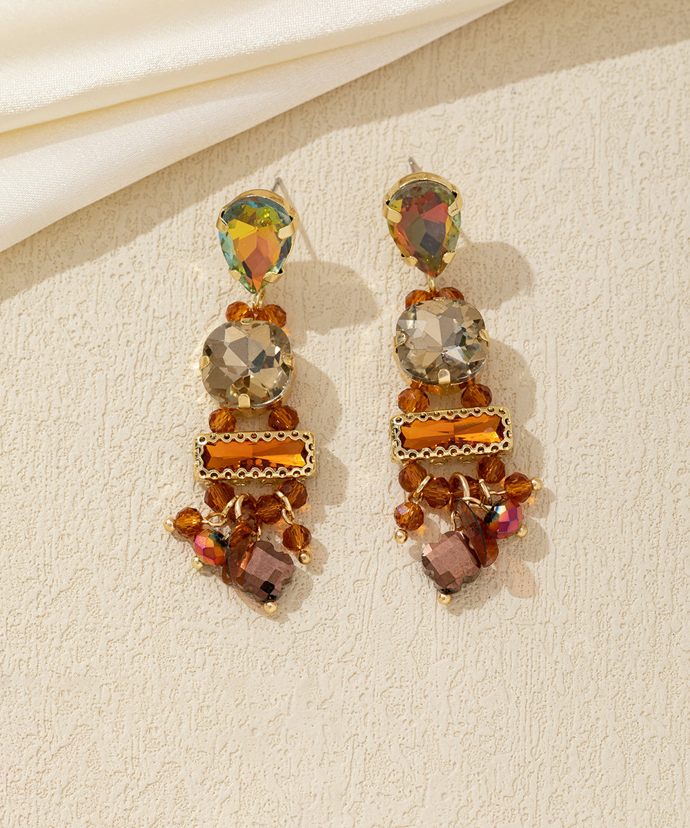Boucles d’oreilles pendantes strass pampilles – 26AHBOL023