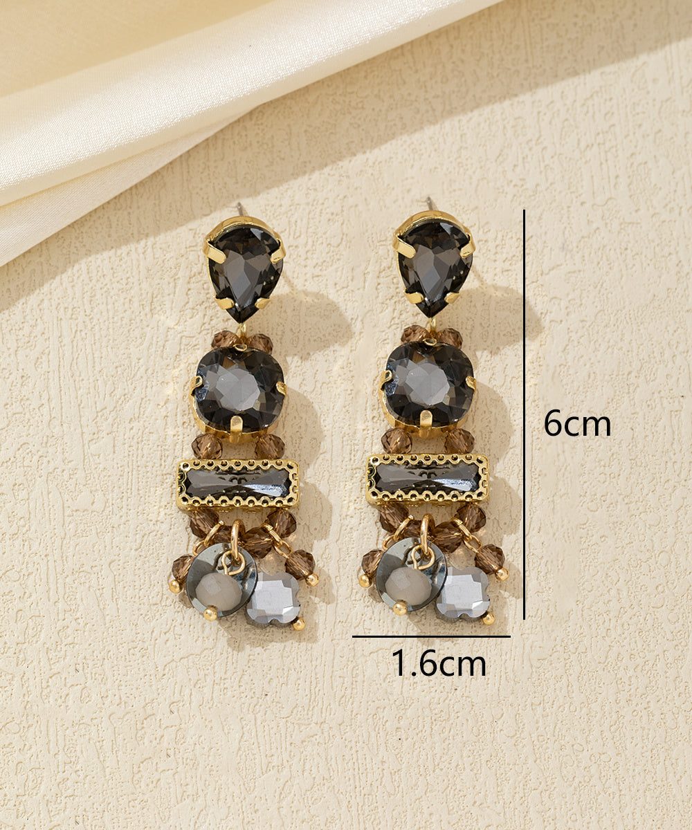 Boucles d’oreilles pendantes strass pampilles – 26AHBOL023