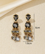 Boucles d’oreilles pendantes strass pampilles – 26AHBOL023