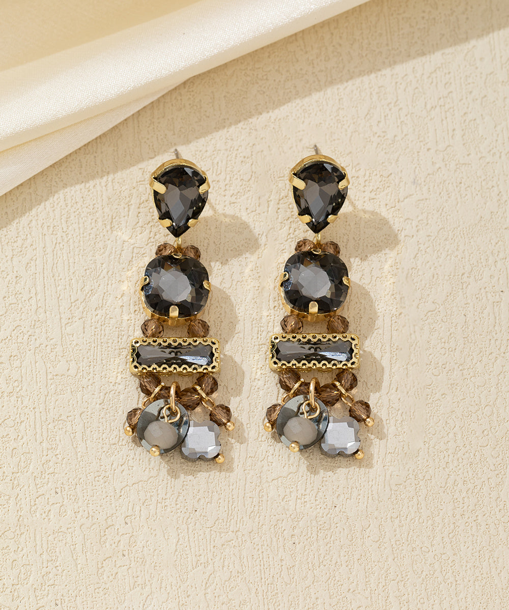 Boucles d’oreilles pendantes strass pampilles – 26AHBOL023