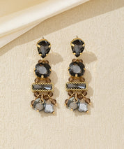 Boucles d’oreilles pendantes strass pampilles – 26AHBOL023