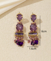 Boucles d’oreilles pendantes strass pampilles – 26AHBOL023