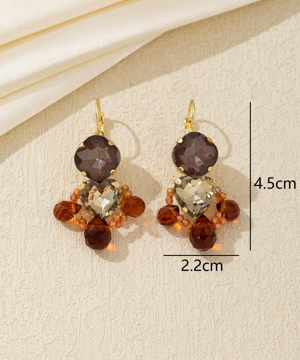 Boucles d’oreilles cœur facetté pendantes – 26AHBOL024