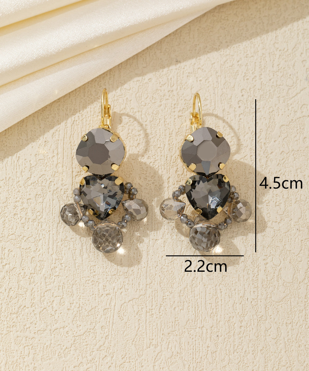 Boucles d’oreilles cœur facetté pendantes – 26AHBOL024