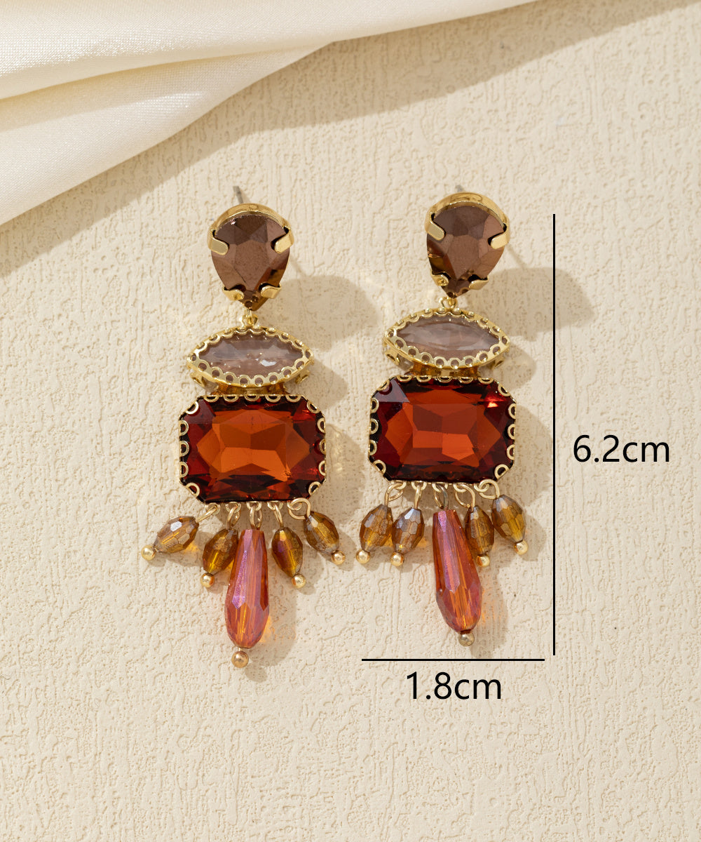 Boucles d’oreilles strass pampilles – 26AHBOL025