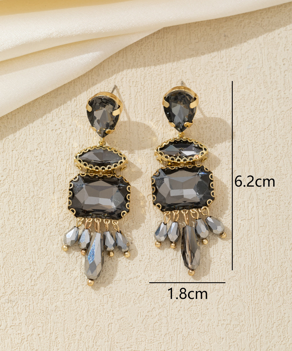 Boucles d’oreilles strass pampilles – 26AHBOL025