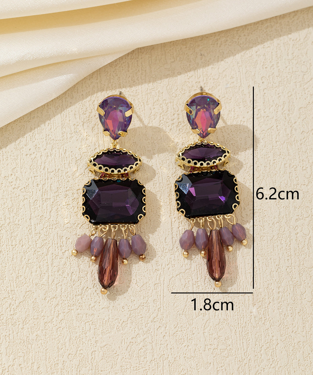Boucles d’oreilles strass pampilles – 26AHBOL025