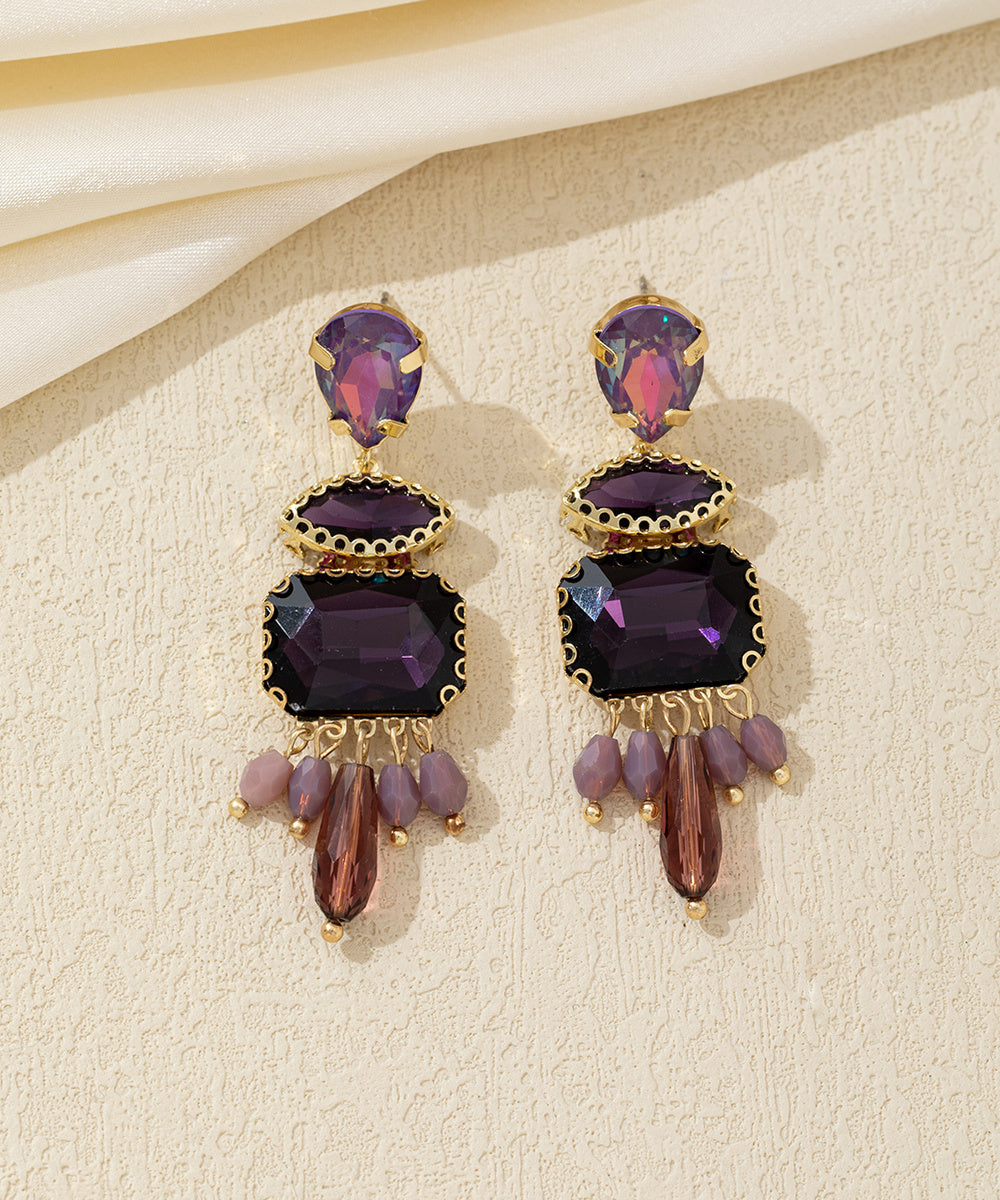 Boucles d’oreilles strass pampilles – 26AHBOL025