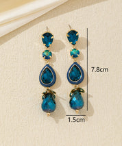 Boucles d’oreilles longues cristal goutte – 26AHBOL026