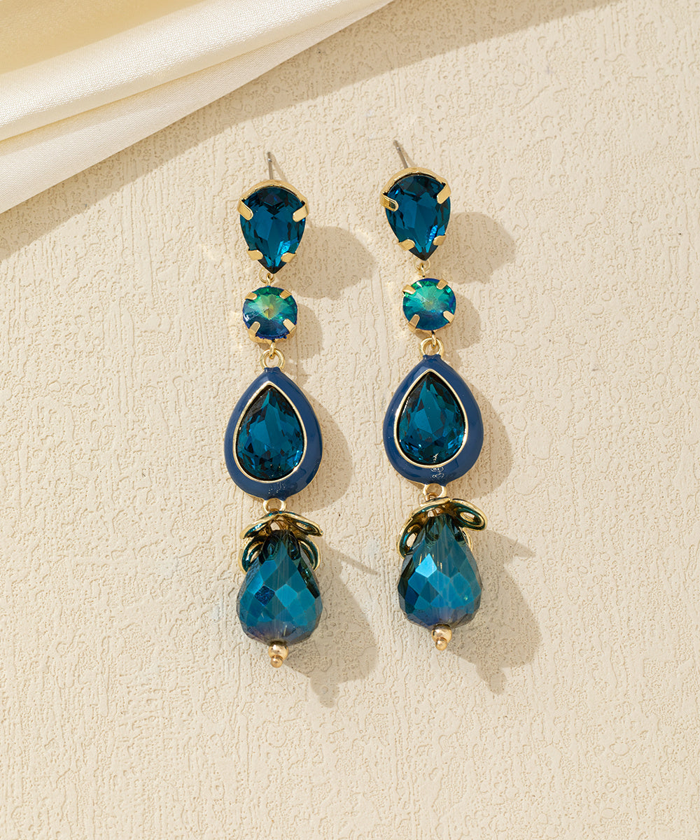 Boucles d’oreilles longues cristal goutte – 26AHBOL026