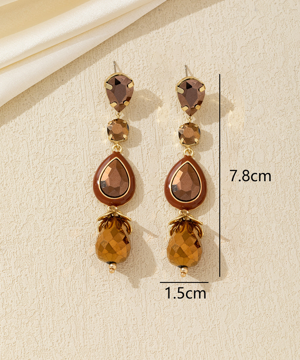 Boucles d’oreilles longues cristal goutte – 26AHBOL026