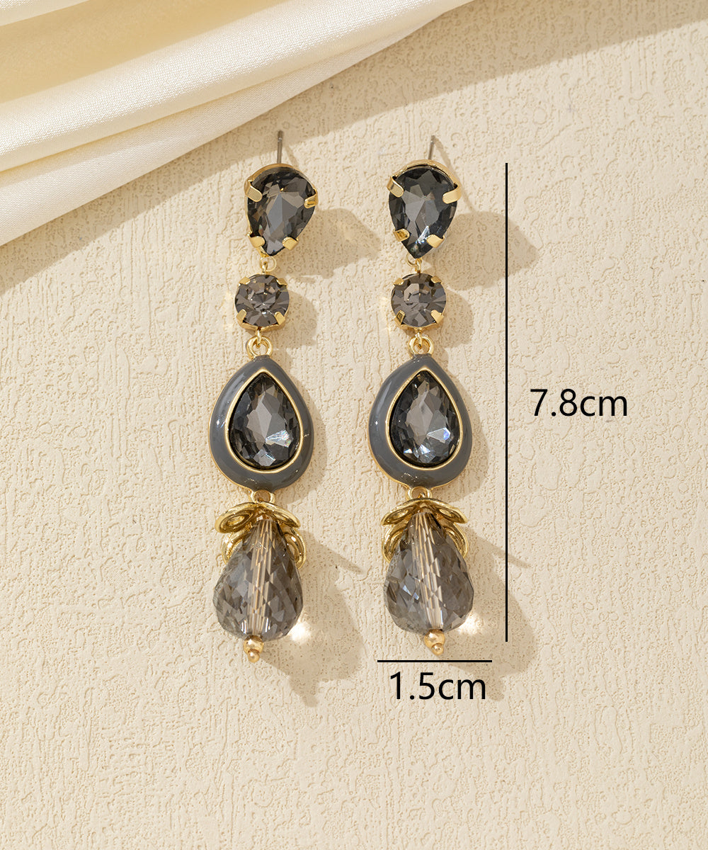 Boucles d’oreilles longues cristal goutte – 26AHBOL026