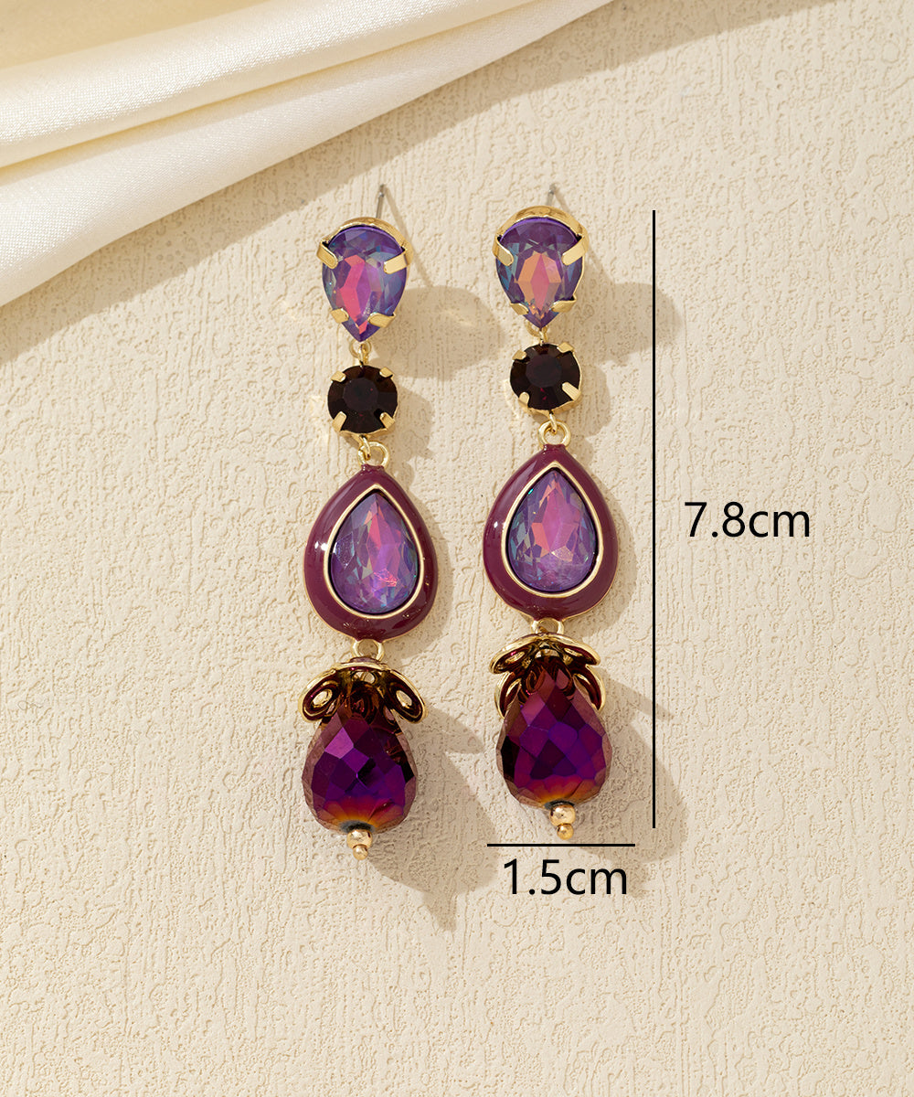 Boucles d’oreilles longues cristal goutte – 26AHBOL026