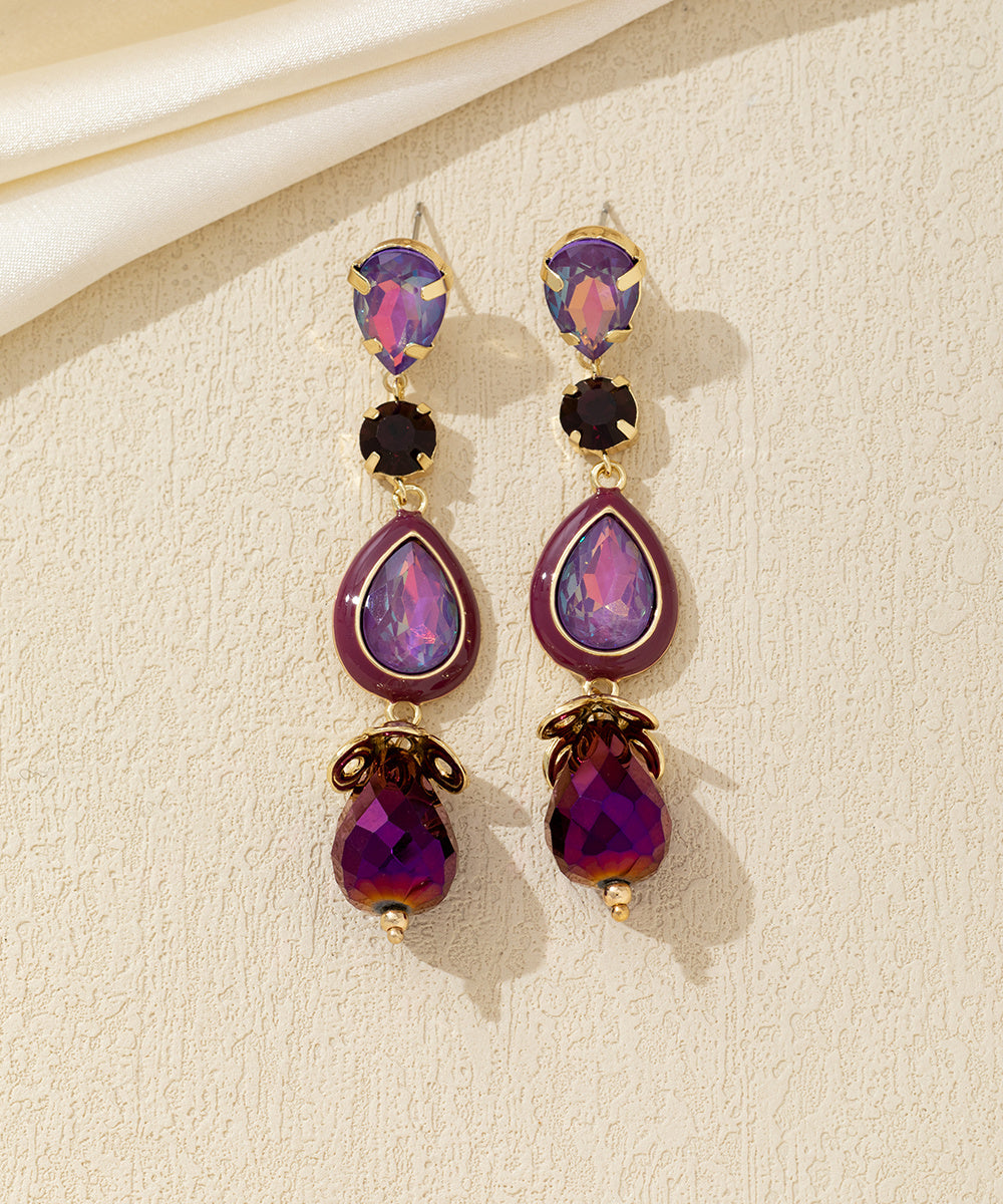 Boucles d’oreilles longues cristal goutte – 26AHBOL026