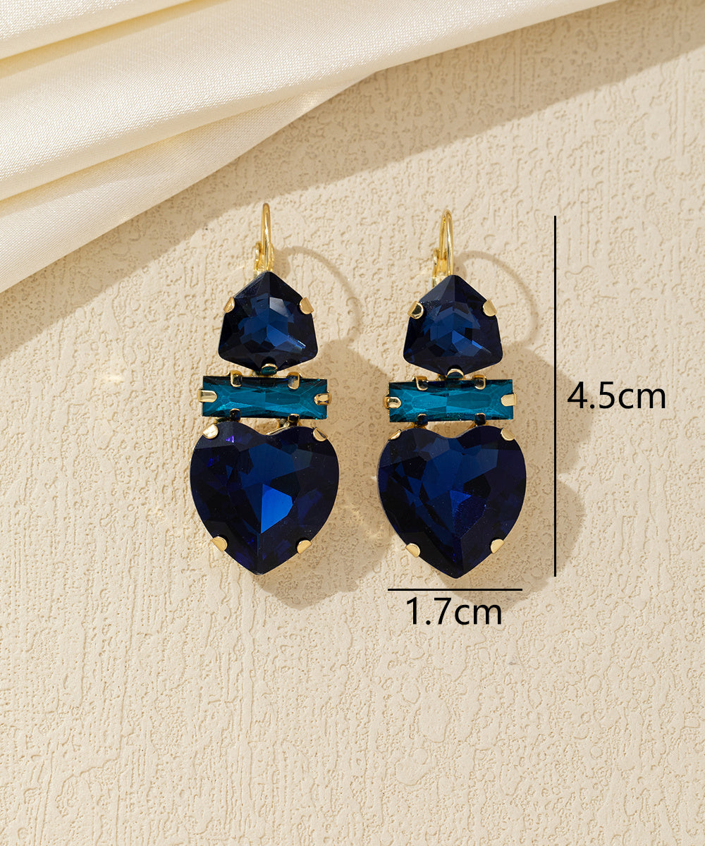 Boucles d’oreilles cœur cristal pendantes – 26AHBOL027