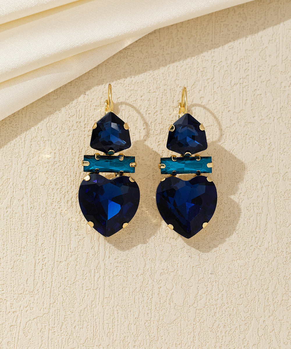 Boucles d’oreilles cœur cristal pendantes – 26AHBOL027