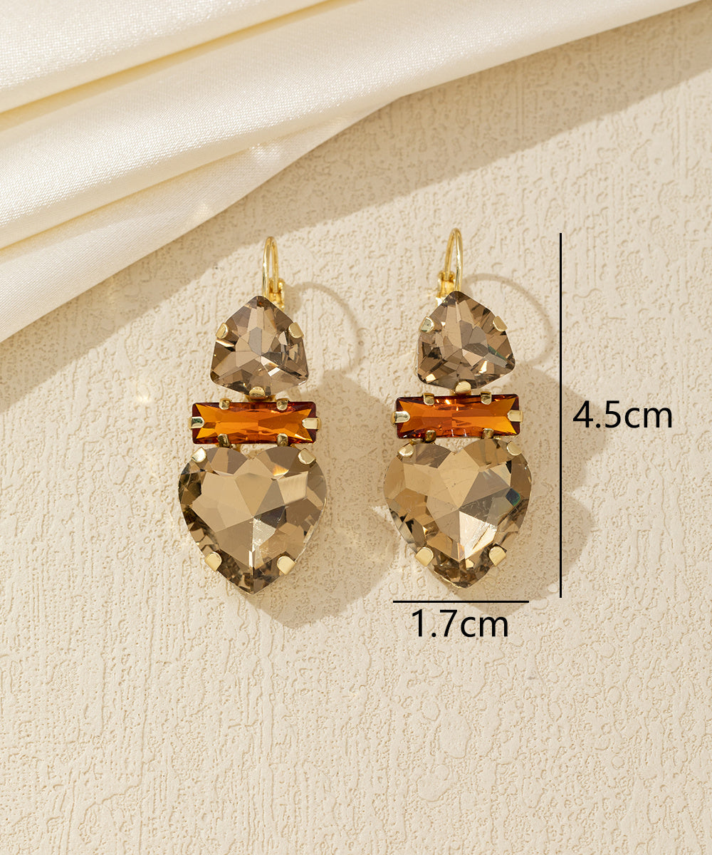 Boucles d’oreilles cœur cristal pendantes – 26AHBOL027