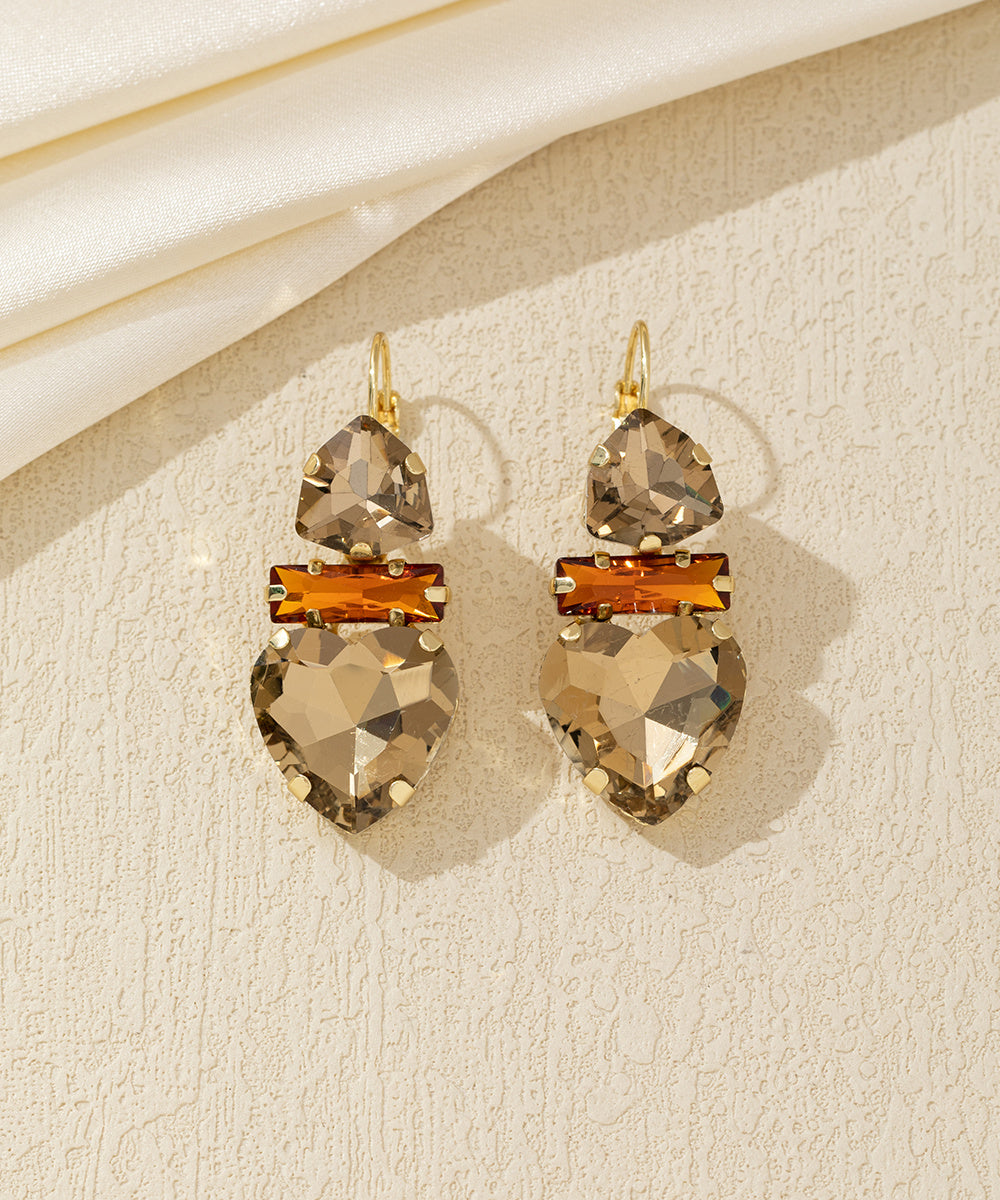 Boucles d’oreilles cœur cristal pendantes – 26AHBOL027