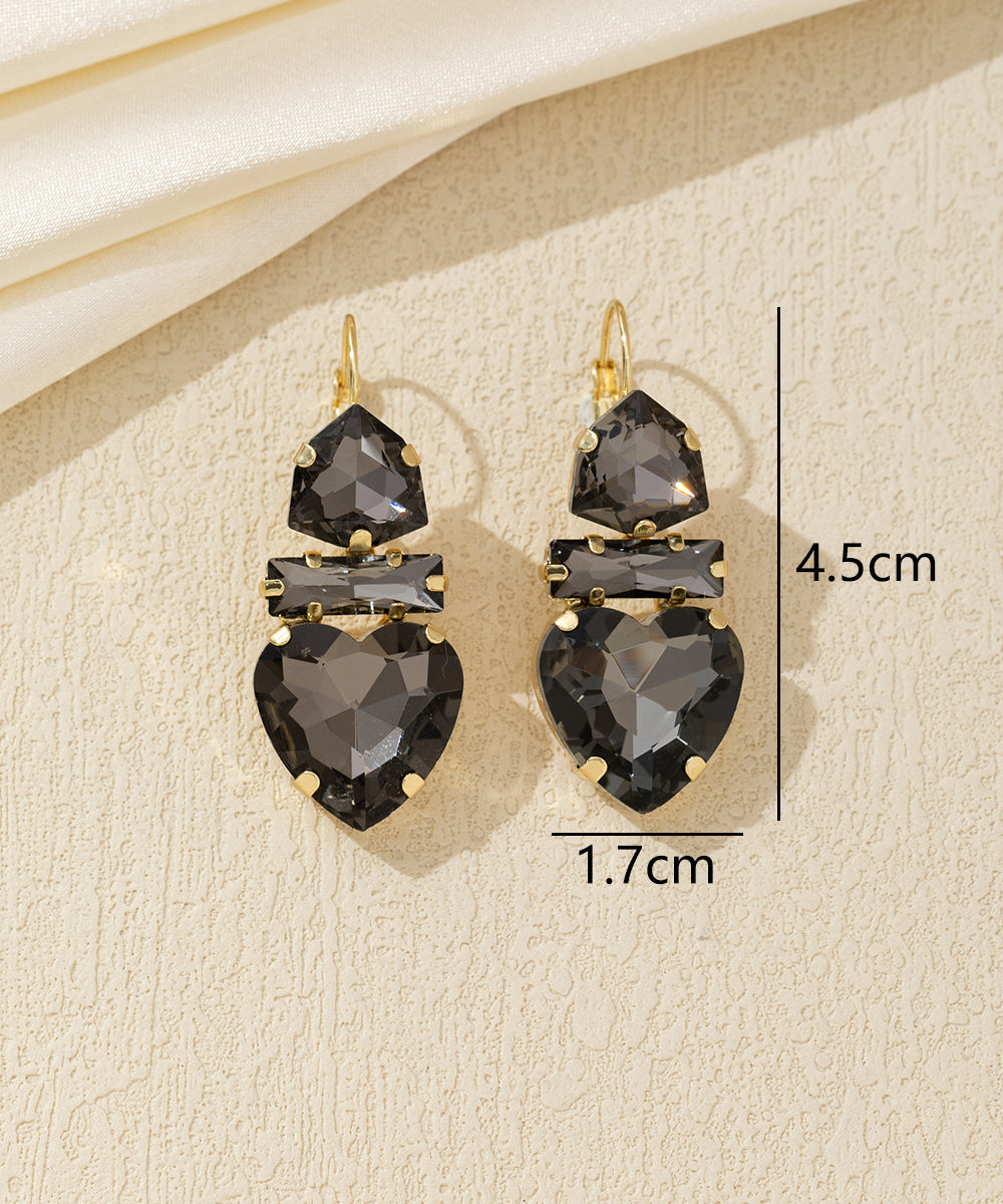 Boucles d’oreilles cœur cristal pendantes – 26AHBOL027
