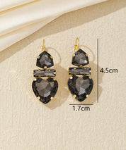 Boucles d’oreilles cœur cristal pendantes – 26AHBOL027