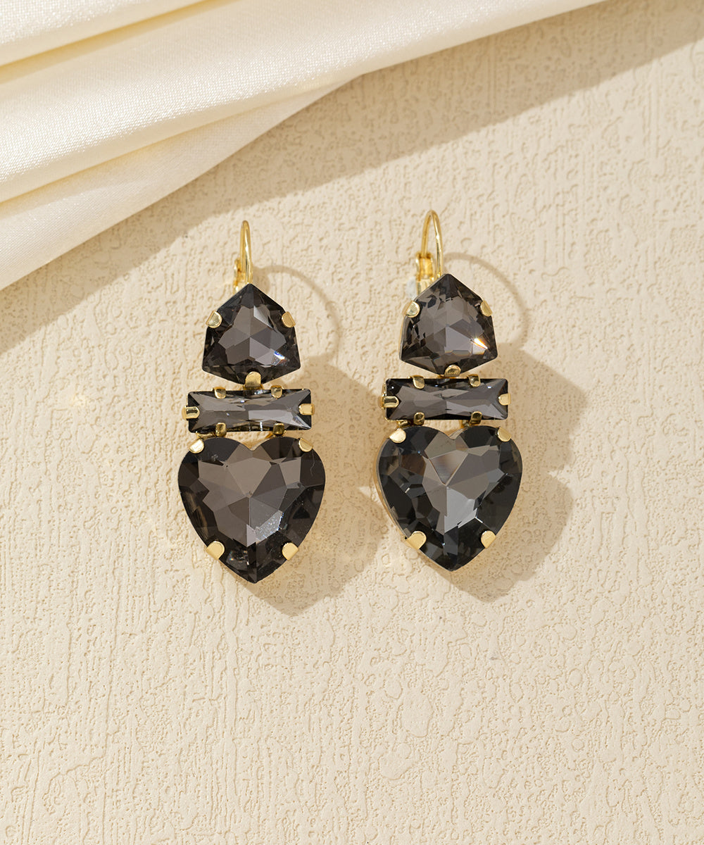 Boucles d’oreilles cœur cristal pendantes – 26AHBOL027