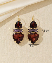 Boucles d’oreilles cœur cristal pendantes – 26AHBOL027