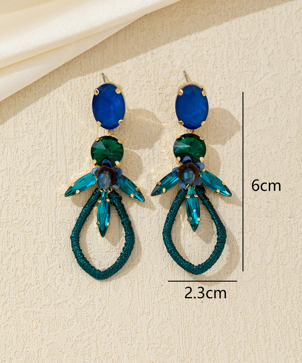 Boucles d’oreilles pendantes cristal tissé Clou – 26AHBOL028