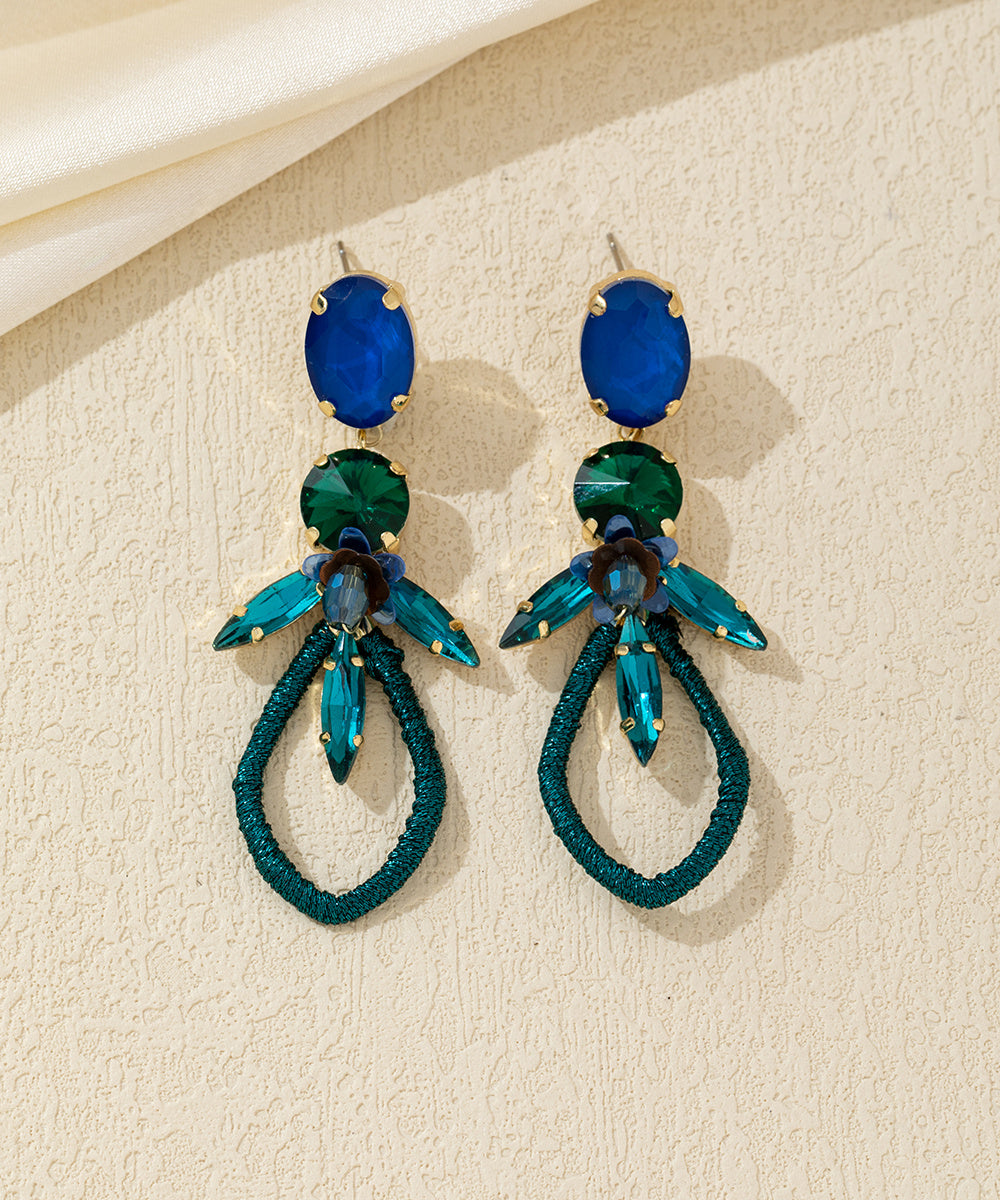 Boucles d’oreilles pendantes cristal tissé Clou – 26AHBOL028