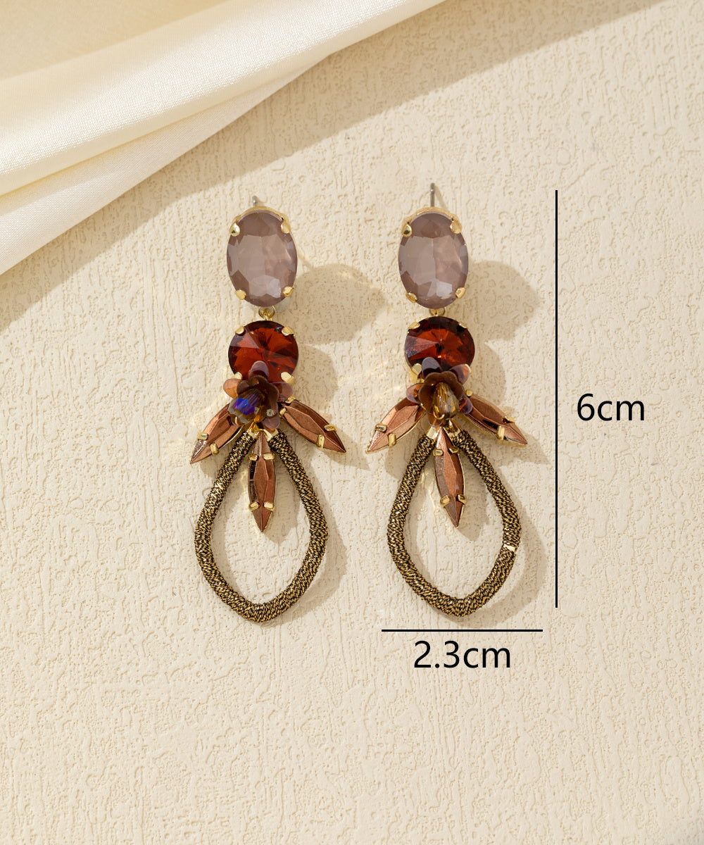 Boucles d’oreilles pendantes cristal tissé Clou – 26AHBOL028